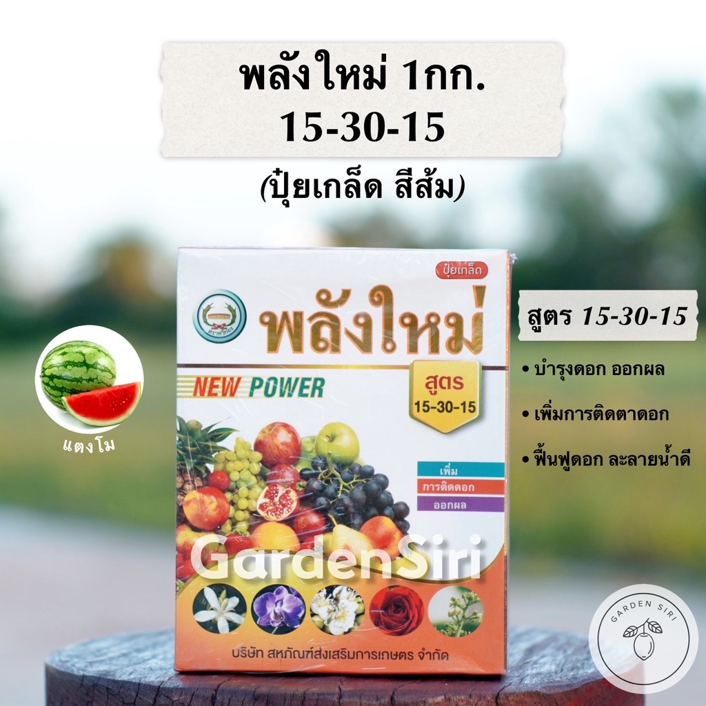 พลังใหม่ ปุ๋ยเกล็ด (15-30-15) ปุ๋ยบำรุงดอก เพิ่มการติดตาดอก ออกผล ตราหวีทอง ขนาด 1กก.