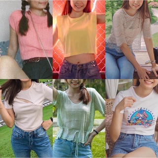 ✨ 💕 ส่งต่อ สภาพนางฟ้า เสื้อครอป เสื้อน่ารัก เสื้อไหมพรม ครอปไหมพรม สายเดี่ยว เดรส กระโปรง แฟชั่น งานป้าย (🖼 พต.ในโฟสต์)