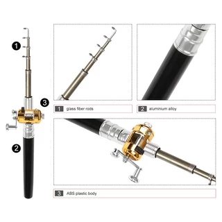 【พร้อมส่ง】 คันเบ็ดปากกา Pocket Telescopic Mini Fishing Pole รอกเบส สำหรับงานตกปลาเล็ก ปากการูปร่างพับคันเบ็ดด้วย Pocket