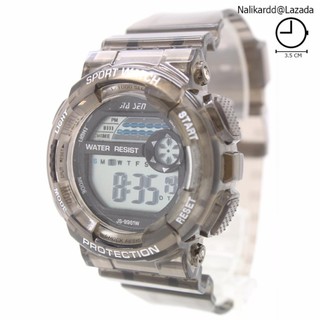 Sport Watch (Crystal Clear) นาฬิกา สายยางใส ระบบ Digital SW-L1(Black)