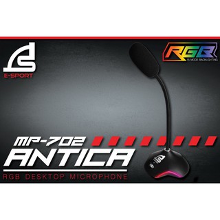 Signo E-Sport ไมค์โครโฟน ไมค์อัดเสียง สตรีมเกมส์ USB รุ่น MP-702 ไฟ RGB