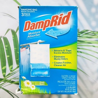 (DampRid®) Moisture Absorber Hanging Bag 3 Pack, Fresh Scent ที่ดูดความชื้นเสื้อผ้าแบบแขวน ลดกลิ่นอับ กันชื้น ดูดกลิ่น