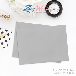 ซองการ์ดแต่งงาน สีGray สำหรับใส่การ์ดขนาด 5 x 7 นิ้ว (50ซอง/แพค)