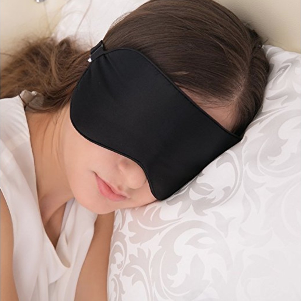 Alaska Bear ผ้าปิดตา 100% Mulberry Silk Sleep Mask/Blindfold, 19 momme 600 thread counts, super smoo