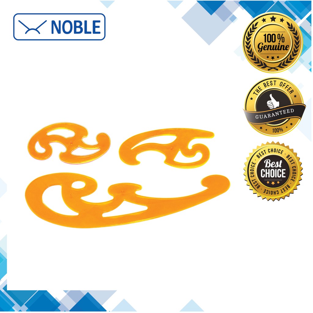 NOBLE French Curve Ruler (ชุด 3 ชิ้น) สําหรับการวาดภาพทางวิศวกรรมและร่าง