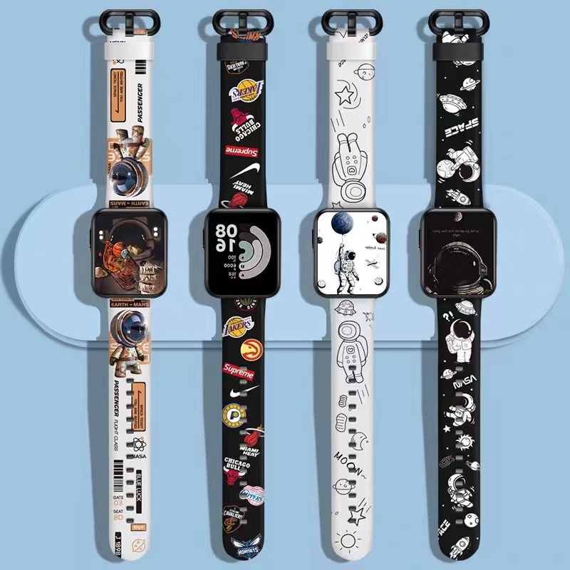 การ์ตูน Minnie & Pikachu สายซิลิโคนใช้กับ Apple Watch Series 7/6/SE/5/4/3/2/1 38-45mmT500 W26 X7 Q99