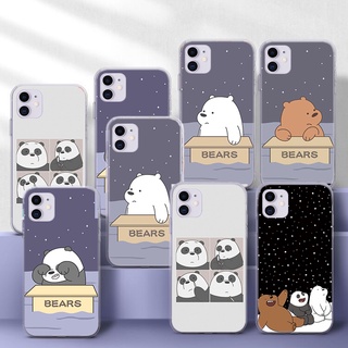 เคสโทรศัพท์มือถือแบบนิ่ม ใส ลาย we bare bears คริสต์มาส 163Q สําหรับ iPhone 12 Mini 11 Pro XR XS Max