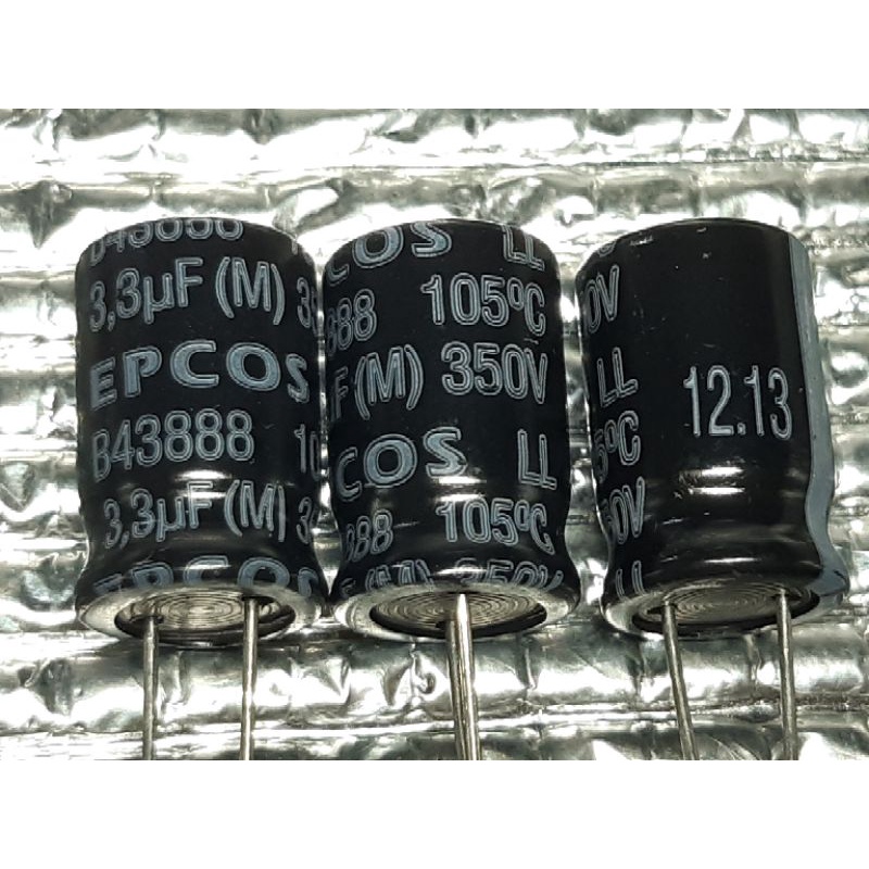 Epcos LL 105°C 3.3uf 350v capacitor ตัวเก็บประจุ คาปาซิเตอร์