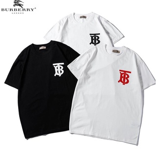 คอตต้อนคอกลม✤●❖เสื้อยืดแฟชั่น Unisex แฟชั่น TB และเบอร์เบอรี่S-5XL