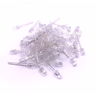 LED ใส 3mm 2 ขา แพ็ค 100 ตัว