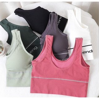 จัดส่งทันทีสินค้าพร้อมส่งจากไทย💥Angle Bra 💥 (N343) สปอร์ตบราแบบสวมเสื้อชั้นใน เสริมฟองน้ำ แฟชั่นเกาหลี