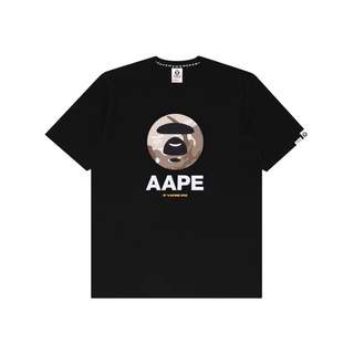 ค่าสัมบูรณ์AAPE เสื้อยืดคอกลมแขนสั้นผ้าฝ้ายพิมพ์ลายตัวอักษร Ape ฤดูร้อนสําหรับผู้ชายรหัสเต็ม S-3XL