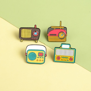 Retro Cartoon Radio Pins Nostalgic Player Enamel Pins Fashion Brooches Badges Bag Clothes Lapel Pins Jewelry Gifts