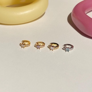 Tiny Crystal Hoop ต่างหูห่วงขนาดเล็กประดับเพทาย