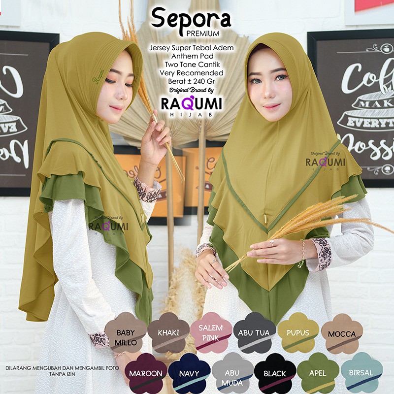 (ล่าสุด) SEPORA INSTANT HIJAB l JILBAB l KHIMAR ORIGINAL By RAQUMI X MNV