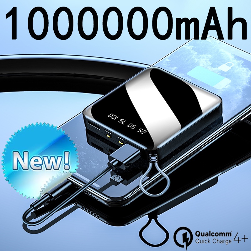 100000Mah พาวเวอร์แบงค์ หน้าจอดิจิทัล ชาร์จเร็ว ขนาดเล็ก แบบพกพา USB qc3.0pd18w(10000mAh)(20000mAh)(50000mAh)(40000mAh)