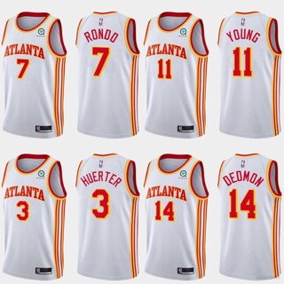 เสื้อกีฬาบาสเก็ตบอล แขนกุด ลาย NBA Jersey Atlanta Hawks Young Rondo Huerter Dedmon น่ารัก พลัสไซซ์