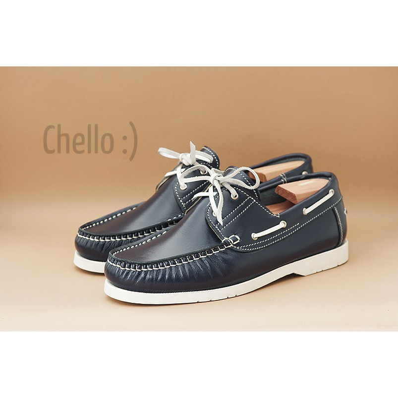 Chello รองเท้าหนัง CLASSIC NAVY BOAT SHOES รุ่น SLU043-3
