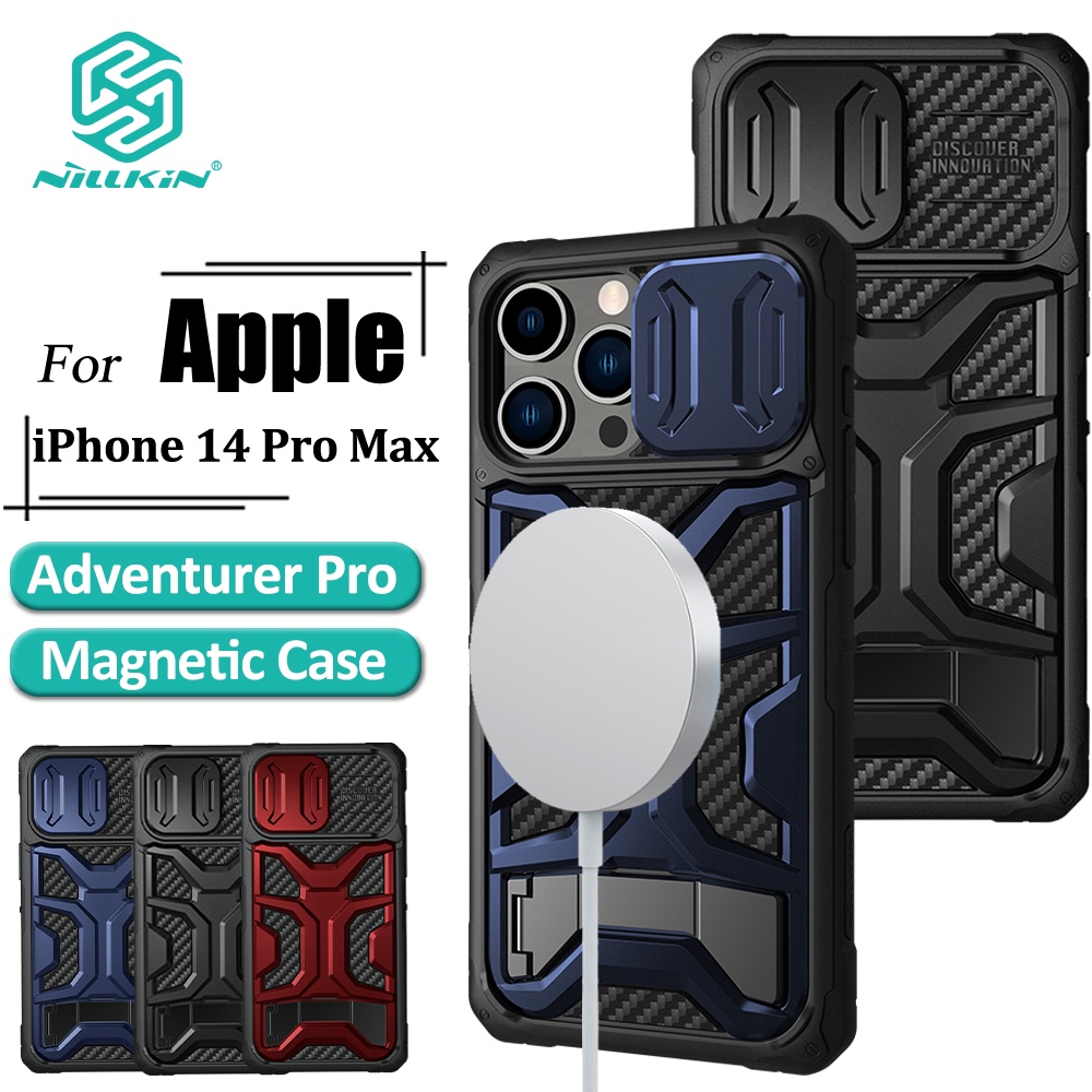 Nillkin Adventurer Pro เคสโทรศัพท์แม่เหล็ก สําหรับ iPhone 14 Pro Max เคสโทรศัพท์ ซ่อนขาตั้ง กีฬากลางแจ้ง ป้องกัน กันกระแทก ฝาหลัง