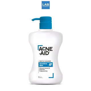 [ แถมฟรี กระเป๋าเครื่องสำอาง ] Acne-Aid Gentle Cleanser Sensitive Skin 500 ml. - แอคเน่-เอด เจนเทิล เครนเซอร์ (ฟ้า) ผลิตภัณฑ์ทำความสะอาดผิวหน้าและผิวกาย สำหรับผิวแพ้ง่าย เป็นสิวง่าย