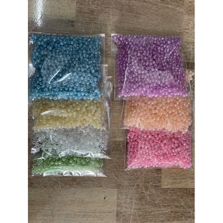 ลูกปัดเม็ดทรายสีหวานพาสเทลผิววาว80กรัม50บาท