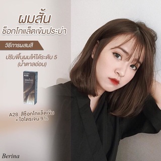 เบอริน่า สีผม ผมสั้นช็อกโกแล็ตเข้ม (A28 รวม 1 กล่อง)