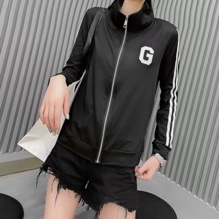 เสื้อแจ็คแก็ตกันหนาวแขนยาวพิมพ์ลายGที่อก  เสื้อซิปแขนยาว เสื้อคลุมแขนยาว