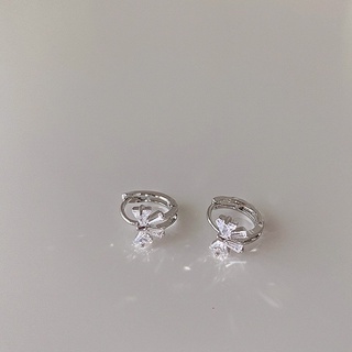 little silver bow - morning.earrings