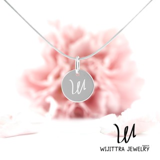 จี้เงิน W Tag |  Wijittra Jewelry | จี้เงินแท้ ตัวอักษร W สร้อยเงินแท้ จี้ 925 ชุบทองคำขาว