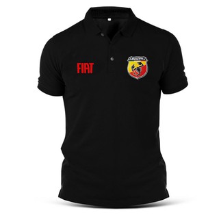 เสื้อยืดทรงโปโล ผ้าฝ้าย พิมพ์ลายรถ FIAT สไตล์สปอร์ต สําหรับผู้ชาย