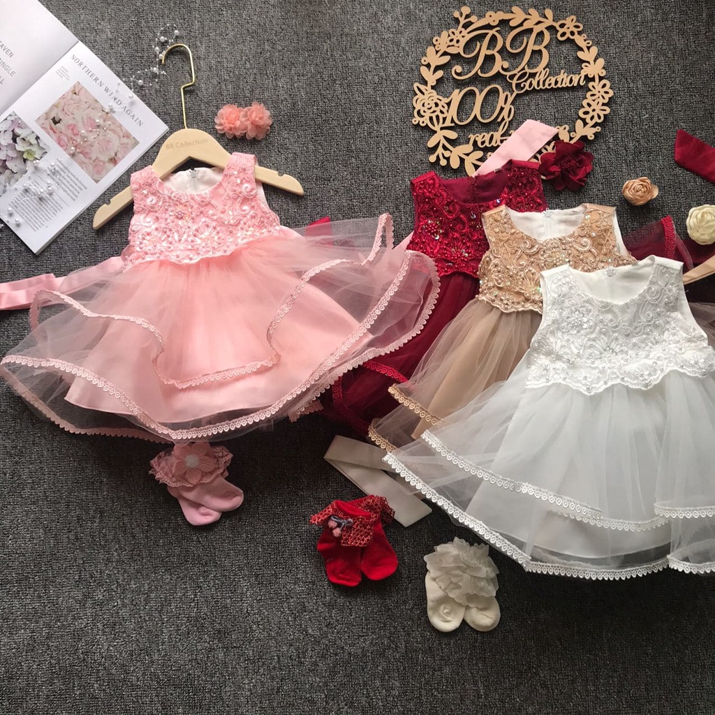 LITTLE BEAR KIDS GOWN 668-JN*4 (W HEADBAND + SOCKS) 67036