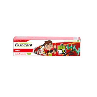 Fluocaril ฟลูโอคารีล เรด เบ็นเท็น ยาสีฟัน กลิ่นสตรอเบอร์รี่ สำหรับเด็กอายุ 2-6 ขวบ 65 กรัม (8852027422011)