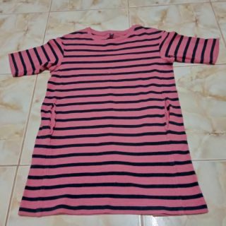เสื้อยืดลายทาง สีชมพู UNIQLO