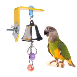 Parrot Bell Toys Birds ที่ติดกรงนกแก้วสีเหลือง