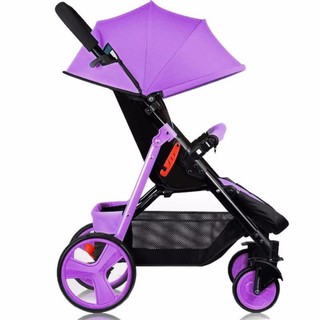 รถเข็นเด็ก Baby car stroller สีม่วงสุดแข็งแรง