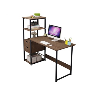 Greenforst โต๊ะทำงาน โต๊ะคอมพิวเตอร์ พร้อมชั้นวางหนังสือด้านข้าง ลิ้นชัก2 ช่อง รุ่น 2171/2194