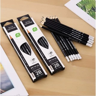 🔥สินค้าเกรดA🔥✏️ดินสอไม้ 2B ด้ามดำ✔️พร้อมส่ง เครื่องเขียน ดินสอไม้สองบี ดินสอทำข้อสอบ
