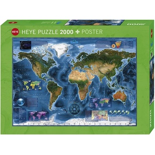 จิ๊กซอว์ 2000 pcs PUZZLE HEYE - SATELLITE MAP (Map Art) + Poster