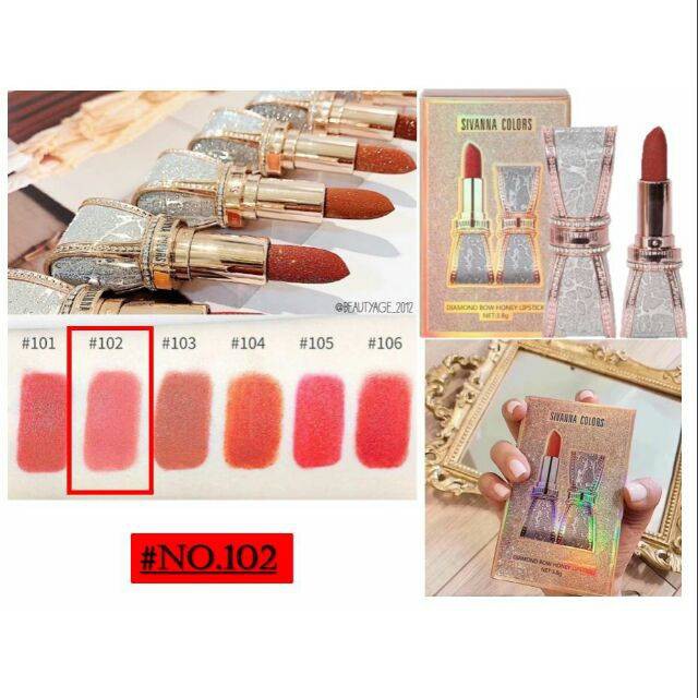 🔥พร้อมส่ง🔥CXC- SIVANNA COLORS DIAMOND HONEY LIPSTICK แท้ 100 % ขนาด 3.8 g.