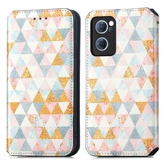 เคสโทรศัพท์มือถือหนัง PU ฝาพับ พร้อมช่องใส่บัตร หรูหรา หลากสี สําหรับ OPPO Reno 6 Pro Plus 6Z 7 Pro 5G 7SE 7Z