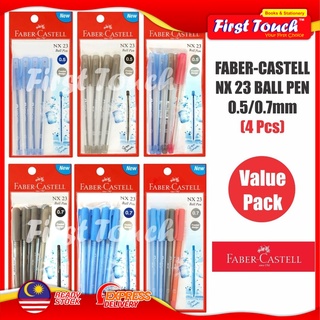 Faber-castell NX23 ปากกาลูกลื่น 0.5 มม. / 0.7 มม. (4 ชิ้น / แพ็ค)