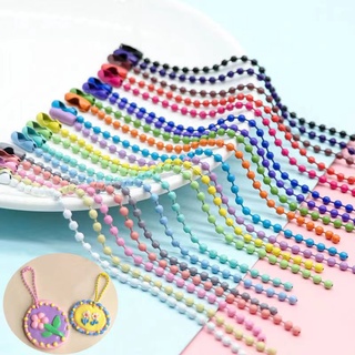 【พร้อมส่ง! ! !】สายโซ่ลูกปัด ทรงกลม ขนาดเล็ก สีสดใส แฮนด์เมด diy สําหรับทําเครื่องประดับ ห่วงโซ่ไข่ปลาพวงกุญแจ, ขนาดคือ 12 ซม. * 2.4 มม., ทำพวงกุญแจ, สร้อยข้อมือ