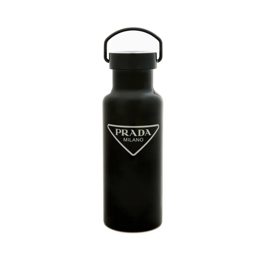ขวดน้ำสแตนเลส สตีล ขนาด 500 มล. แบรนด์ปราด้า สีดำ Prada Stainless Steel Water Bottle 500 ml.