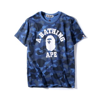 Bape เสื้อยืดแขนสั้น พิมพ์ลายพราง แฟชั่นคู่รัก【Hchao 037】