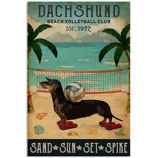 ป้ายโลหะดีบุก ลาย Dachshund สไตล์วินเทจ สําหรับตกแต่งผนัง ผับ บาร์ คาเฟ่ ห้องนั่งเล่น ห้องนอน สํานักงาน