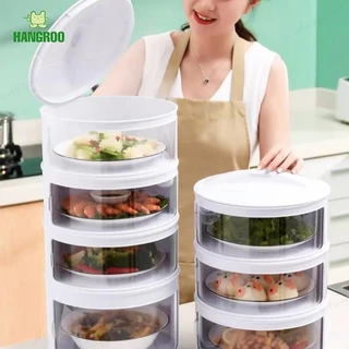 HANGROO ชั้นเก็บอาหาร 5 ชั้น (ประกอบเอง) คอนโดเก็บอาหาร สไลด์เปิด-ปิด ป้องกันเชื้อโรค