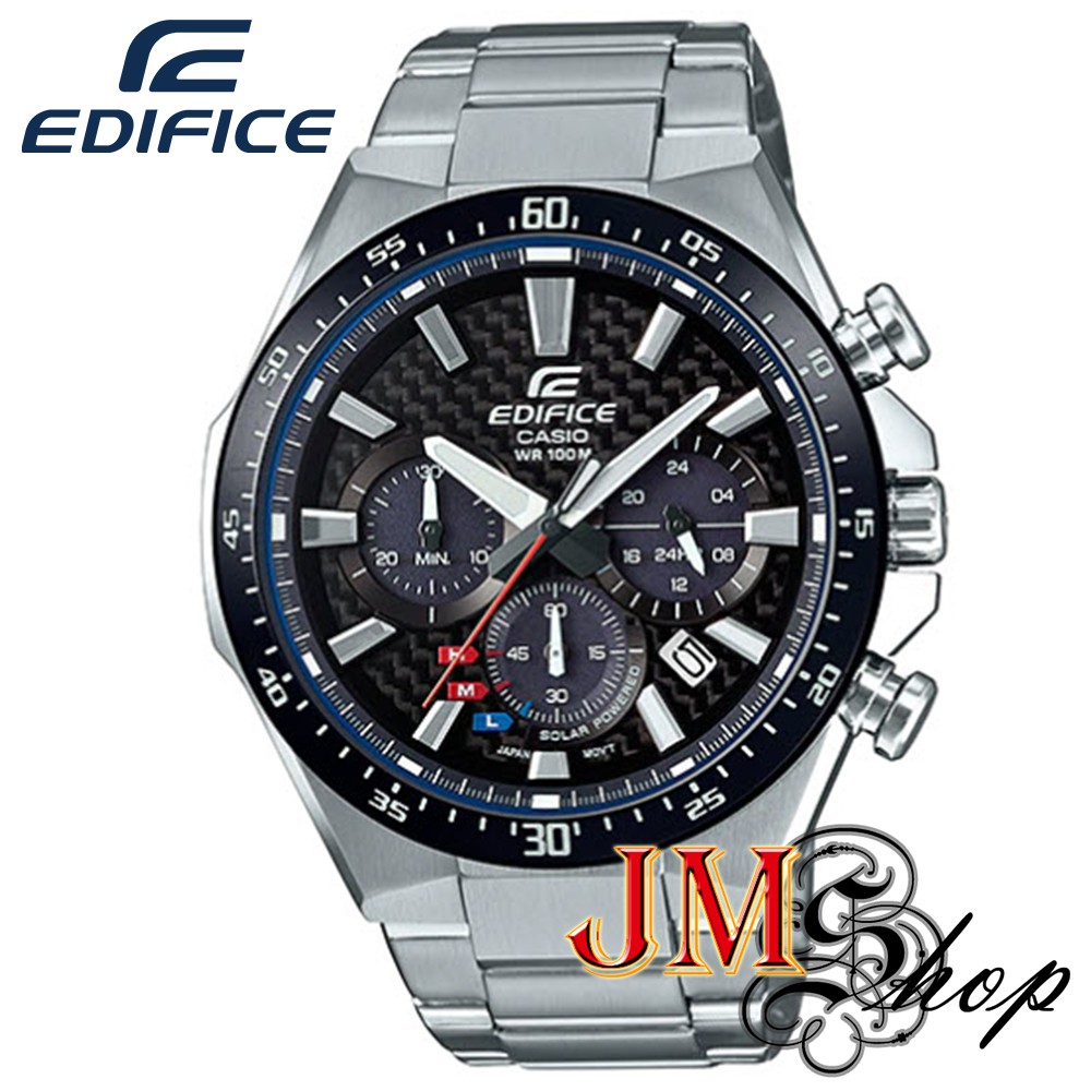 CASIO EDIFICE SOLAR นาฬิกาข้อมือผู้ชาย สายสแตนเลส รุ่น EQS-800CDB-1AVUDF