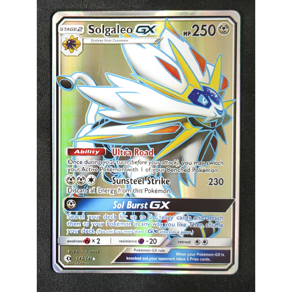 Solgaleo (Silver) GX 143/149 โซลกาเลโอ Pokemon Card (เคลือบพลาสติก) ภาษาอังกฤษ