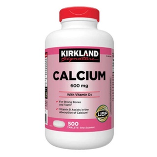 Exp 03/25 Kirkland Signature Calcium 600 mg. with Vitamin D3, 500 Tablets