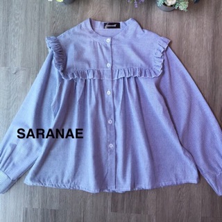 🌾เสื้อเชิ้ตริ้วทรงน่ารัก